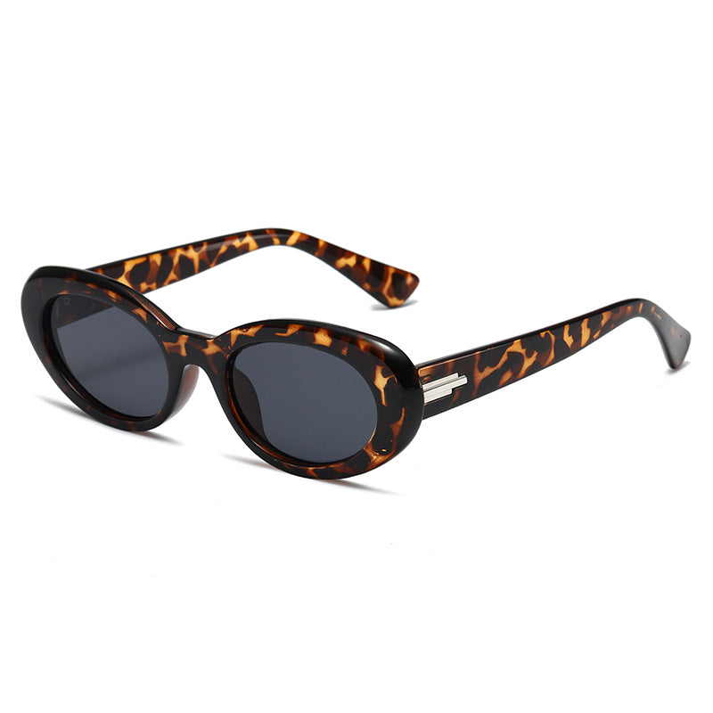 Wholesale Small Frame Oval Zebra PC Sunglasses