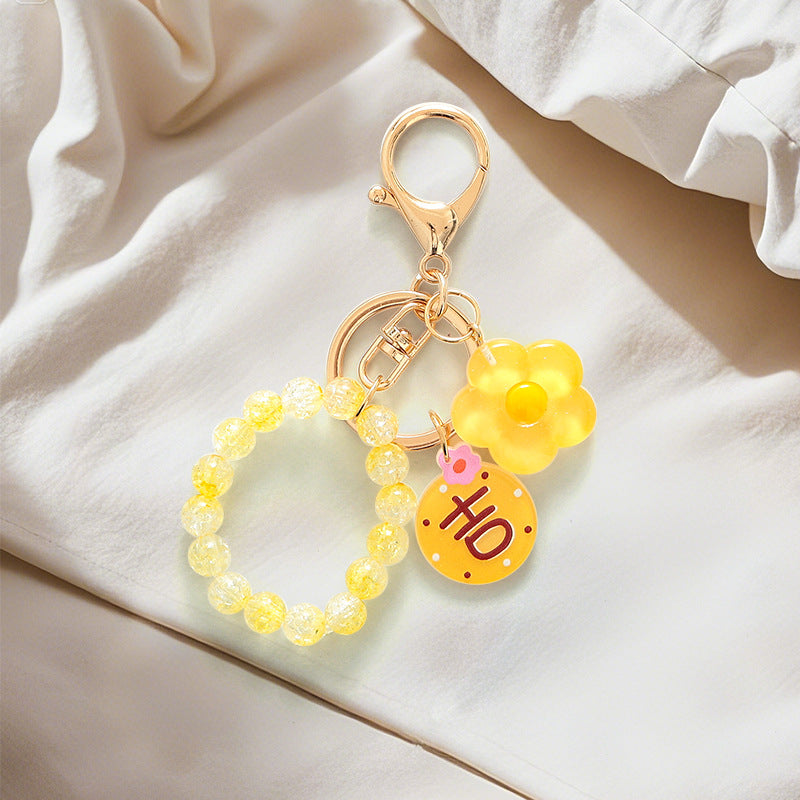 Wholesale Candy colored beaded tassel keychain