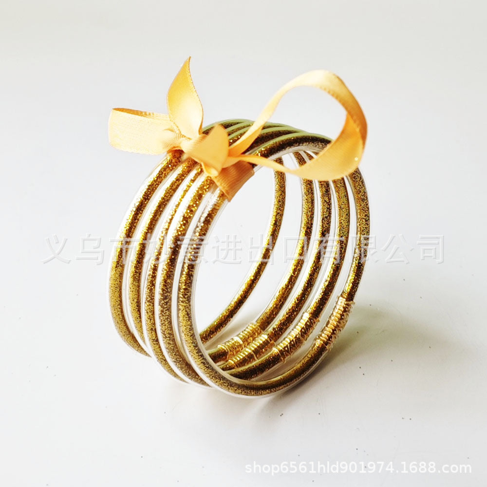 Wholesale Silicone Women's Bow Gold Powder Bracelet
