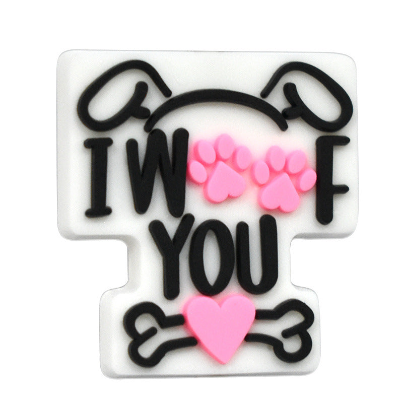 Wholesale Random 100pcs Dog Paw Series Creative Ballpoint Pen Bead Focal Beads