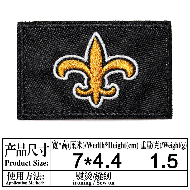 Wholesale Twill Embroidered Patch Team Badge Rectangular Decorative Accent For Bags Clothing Towels