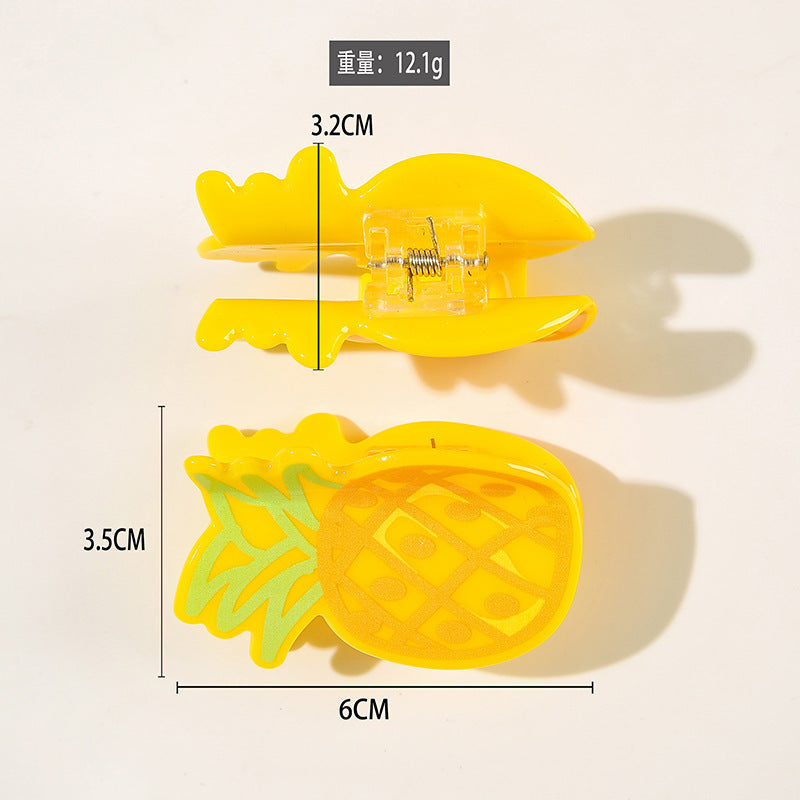 Wholesale PVC Korean Style Fruit Hair Clips Cute Lemon Strawberry Claw Clip For Everyday Styling Gift