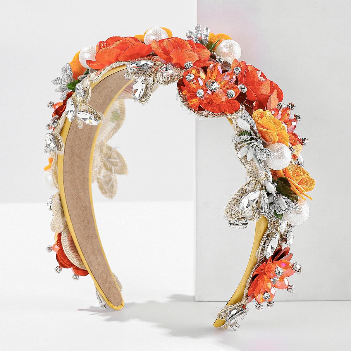 Wholesale Baroque Rhinestones Polyester Headband