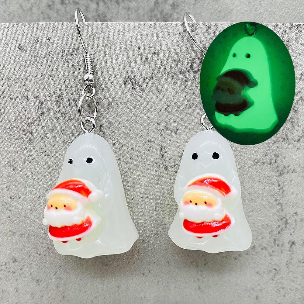 Wholesale Christmas 3D Stereoscopic Luminous Ghost Christmas Tree Santa Claus Pendant
