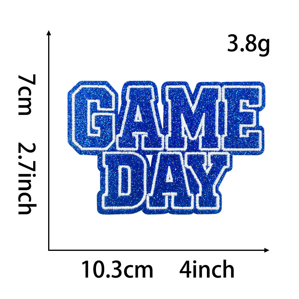 Wholesale Gameday Football Glitter DIY Iron On Embroidered Patch Chic Fashion Accessory For ets Boutique Resale Gift