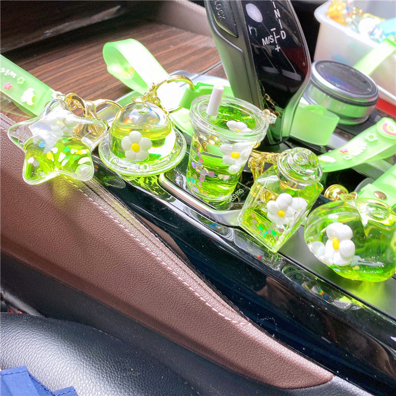 Wholesale Sunflower Floating Bottle Keychains