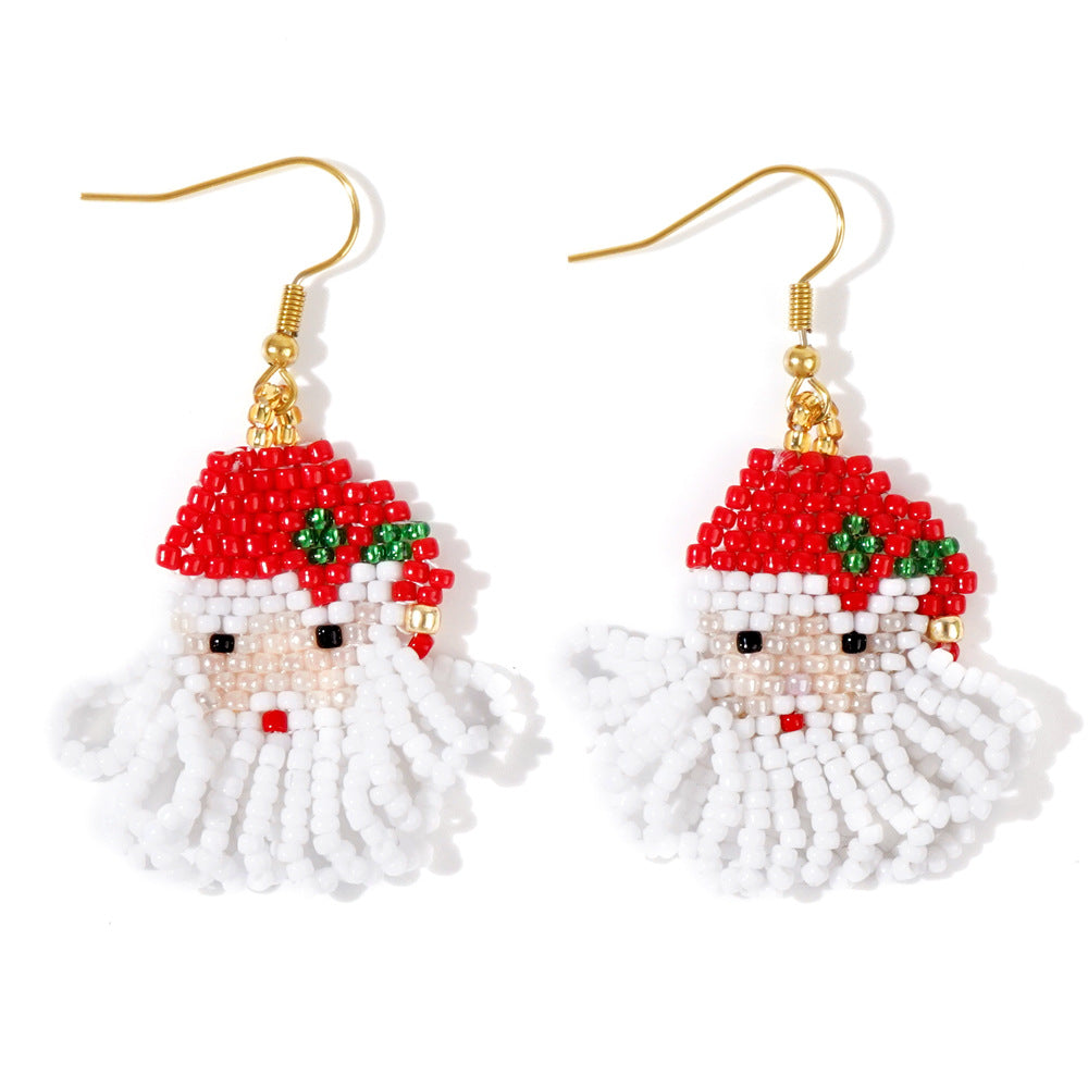 Wholesale Braided  Head Earrings with White High-end Tassels