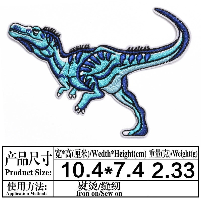 Wholesale Stylish Dinosaur Embroidered Patches Cartoon Animal Cloth Sew On Badges For Clothing Boutique Resale