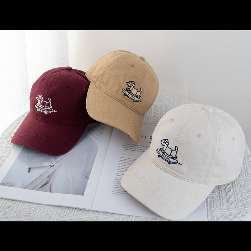 Wholesale Cute Skateboard Puppy Baseball Cap Soft Top Sunshade Hat