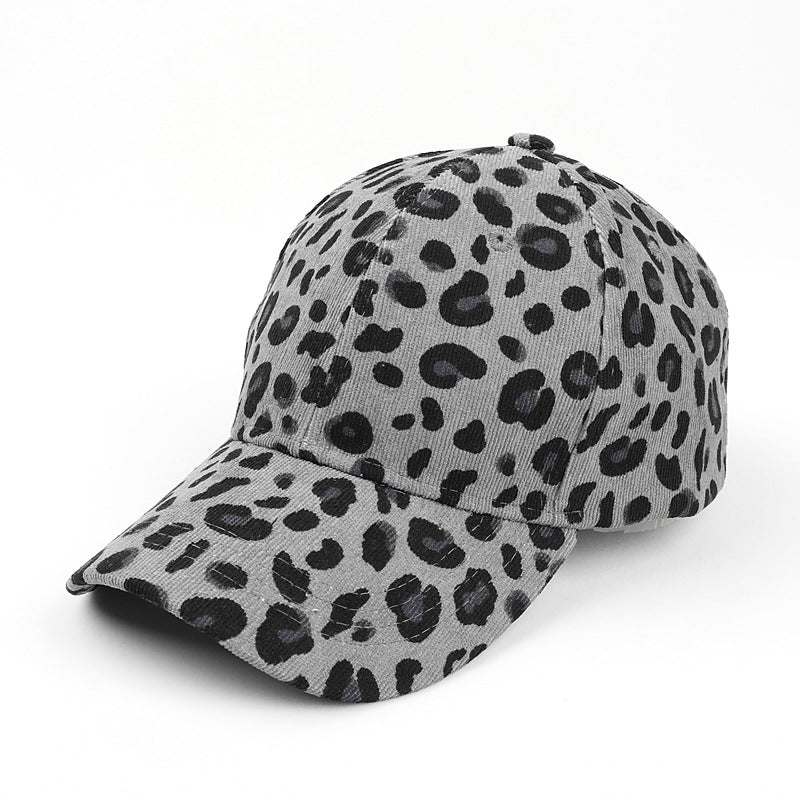 Wholesale Autumn and Winter New Corduroy Leopard Print Baseball Cap