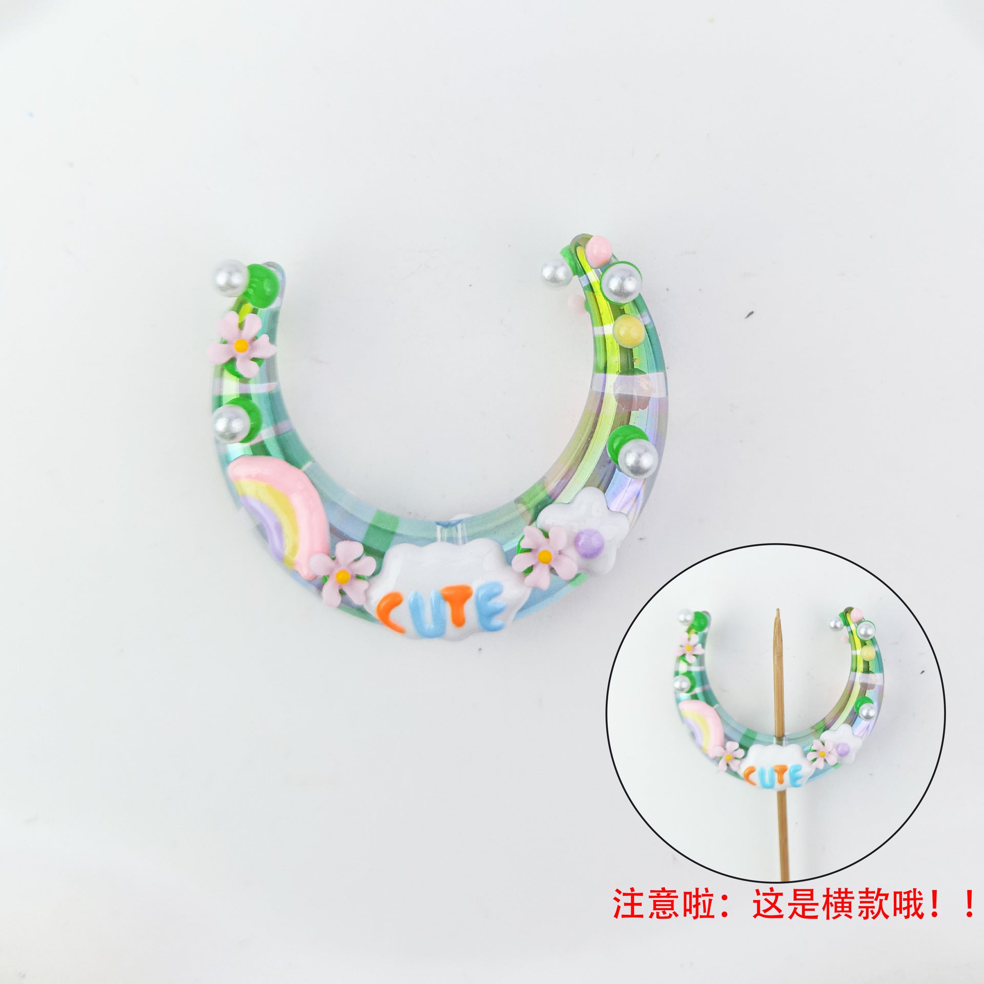 Wholesale 5pcs Heavy Oil Hand Painted Beads  Cartoon Cute Macaron  Acrylic Beads