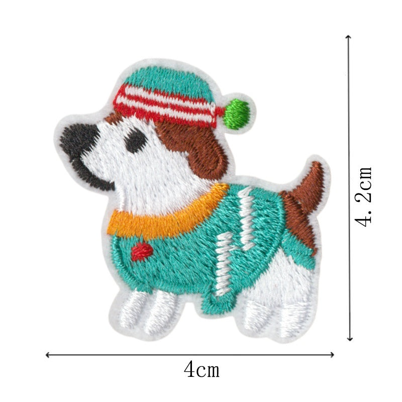 Wholesale 9 Piece Cartoon Dog Embroidery Patch Set DIY Craft Supply With Heat Melt Glue For Clothing Bags Towels Party Favors