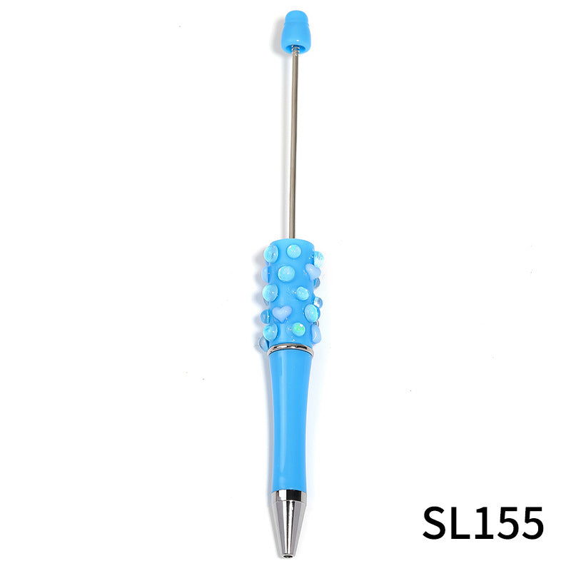 Wholesale 1opcs Heavy Industry Love Mermaid Beads Rhinestone Pen Handmade DIY Beaded Pen