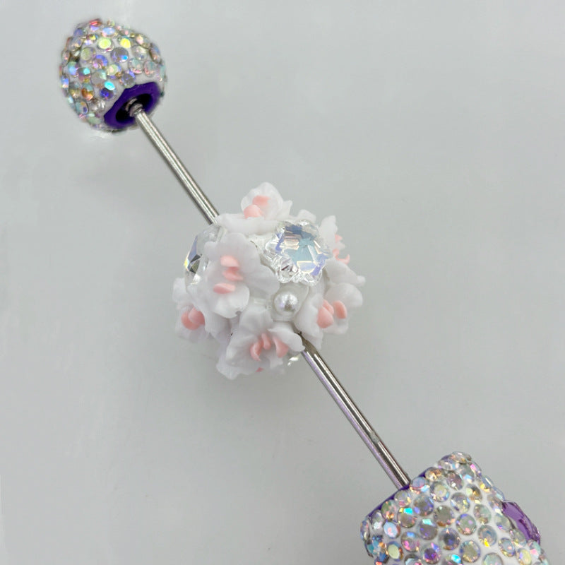 Wholesale 20pcs clay flower balls heart-shaped pentagram beads