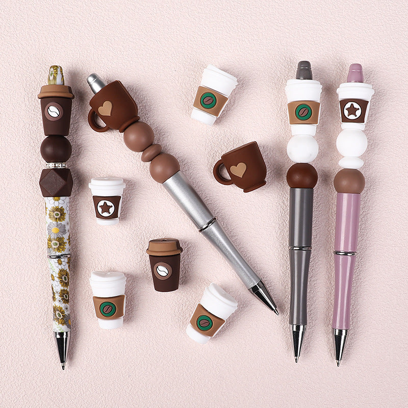 Wholesale 20pcs Coffee Cup Shape 3D Silicone Beads Focal Beads