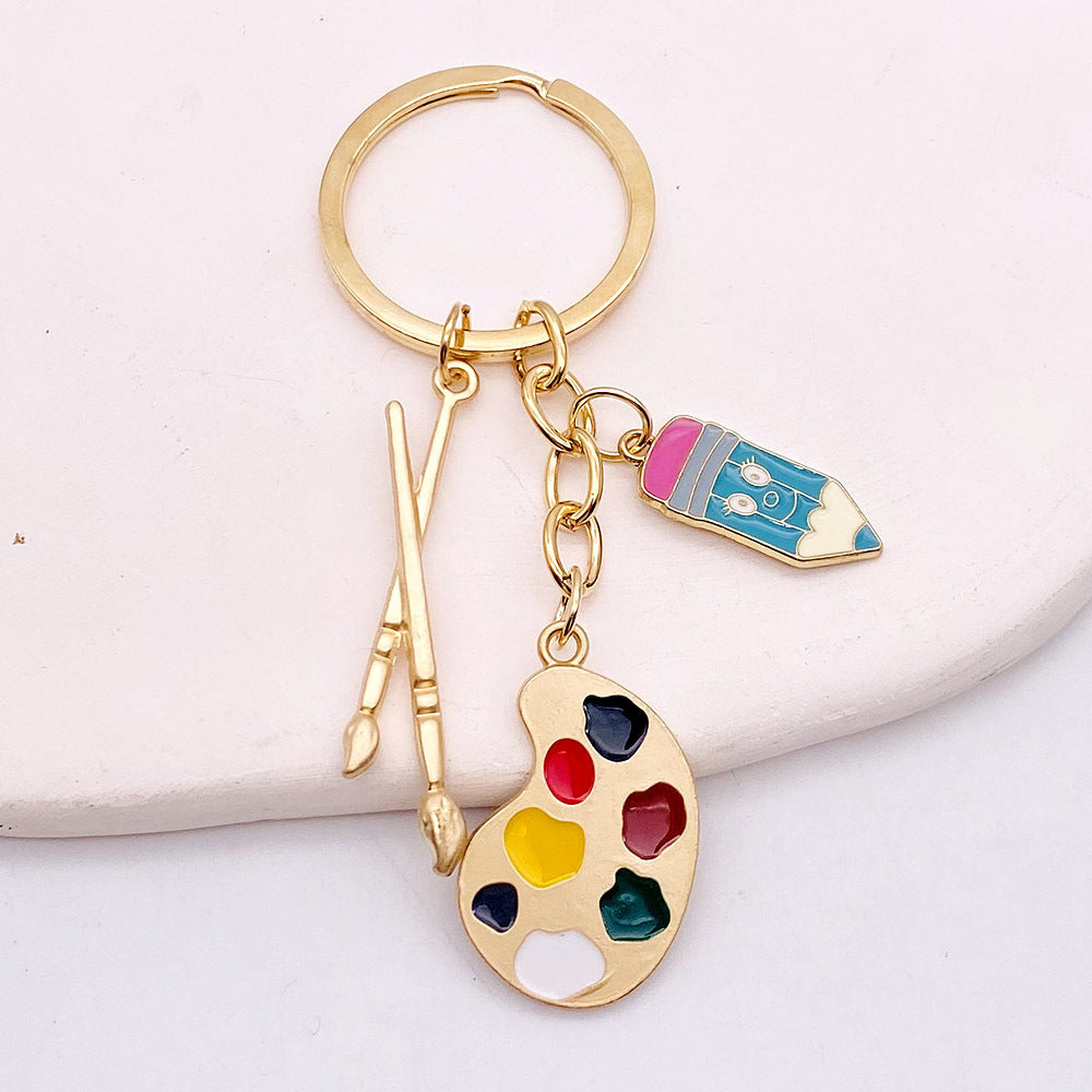 Wholesale Bachelor Dress Doctor Hat Pencil Pendant Metal Keychains