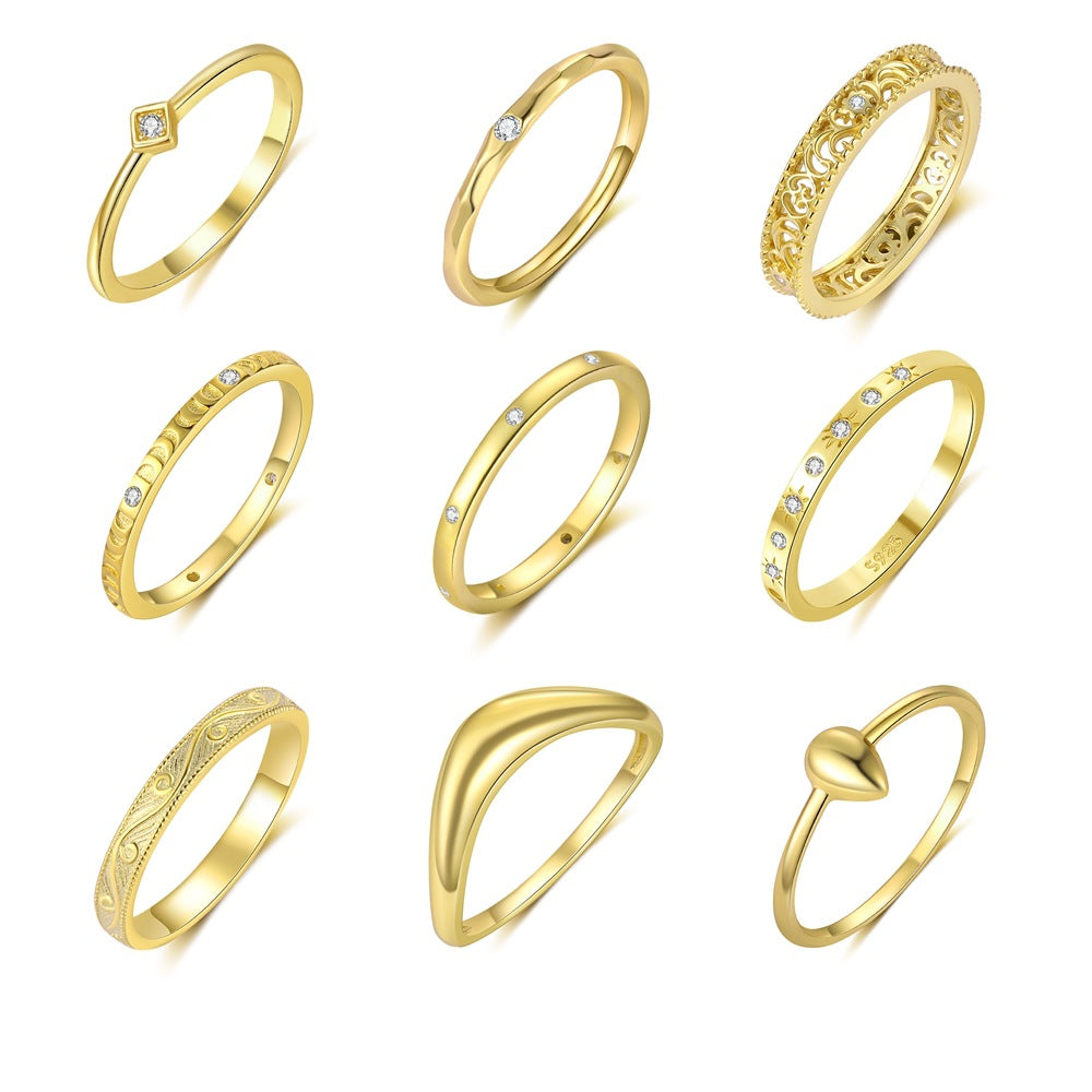 Wholesale S925 Sterling Silver Star Light Luxury Zirconium Ring