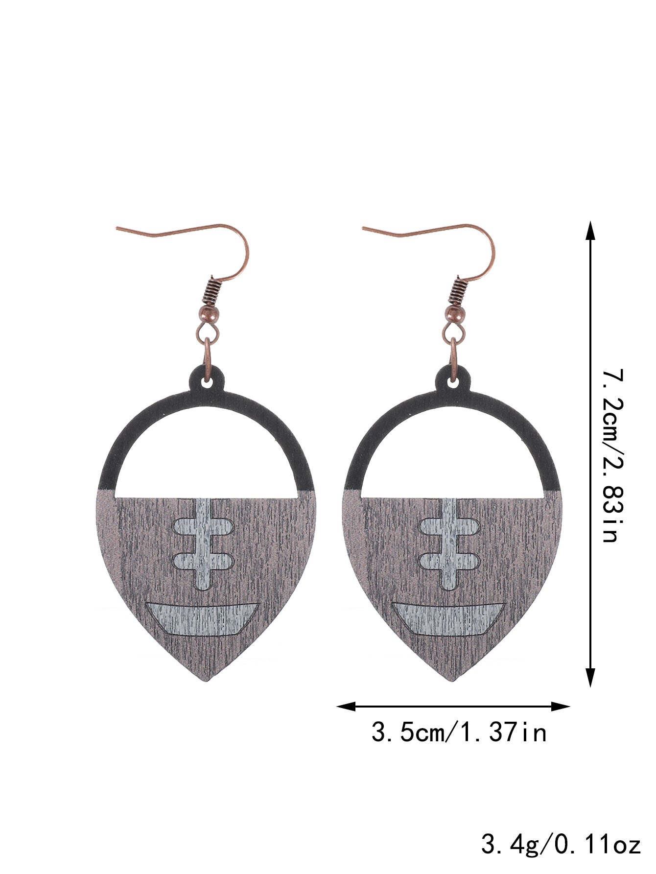 Wholesale Cross  Western Style  Cow Head Flower Pattern Wooden Earrings