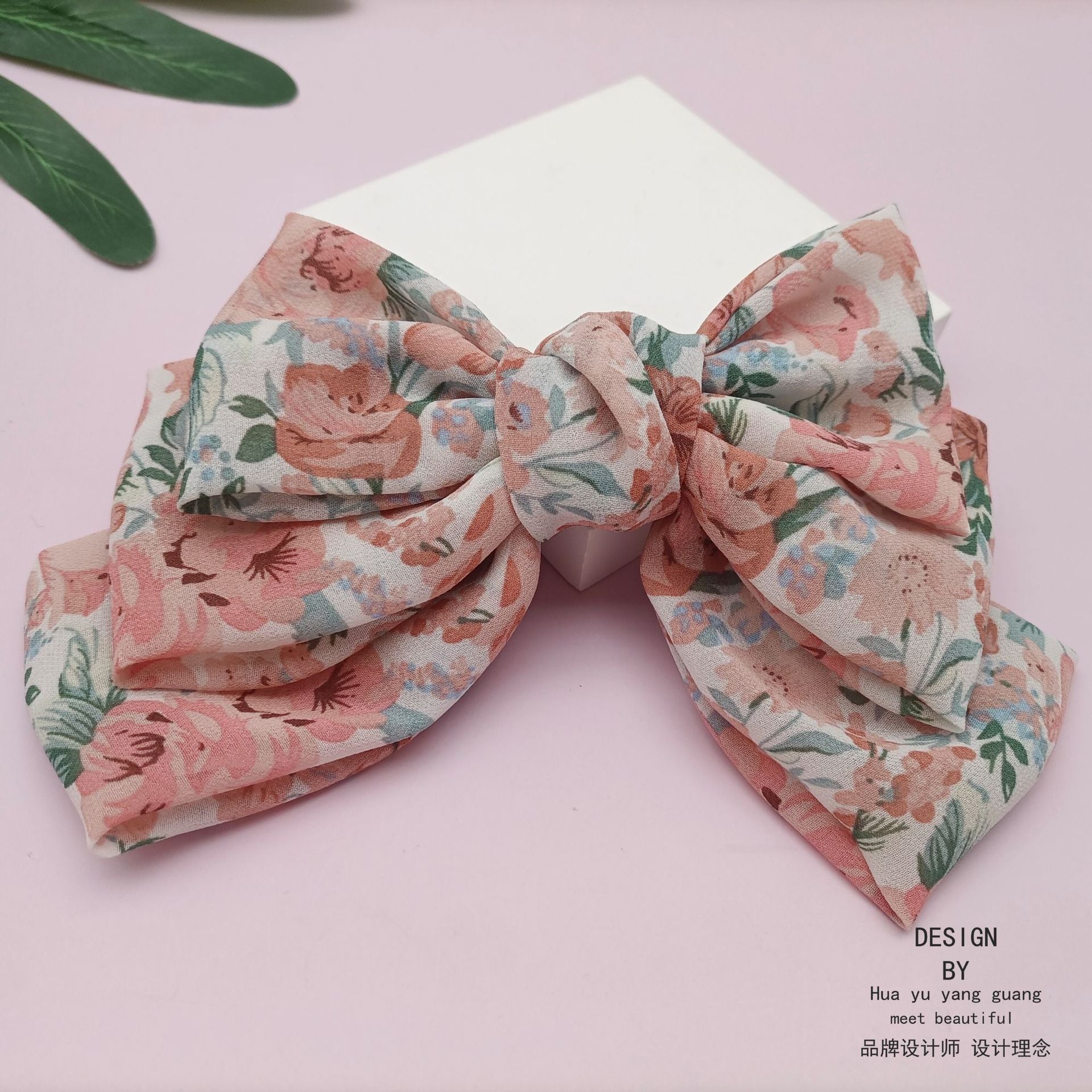 Wholesale Large Bow Chiffon Floral Head Clip