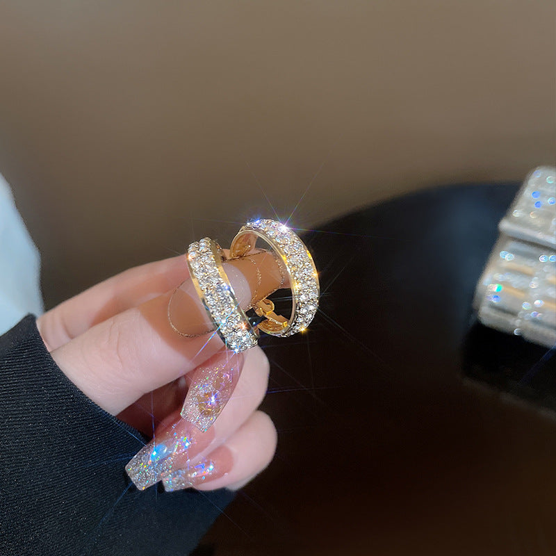 Wholesale Micro Inlaid Diamond Exquisite Fashion Luxury Versatile Personalized Earrings