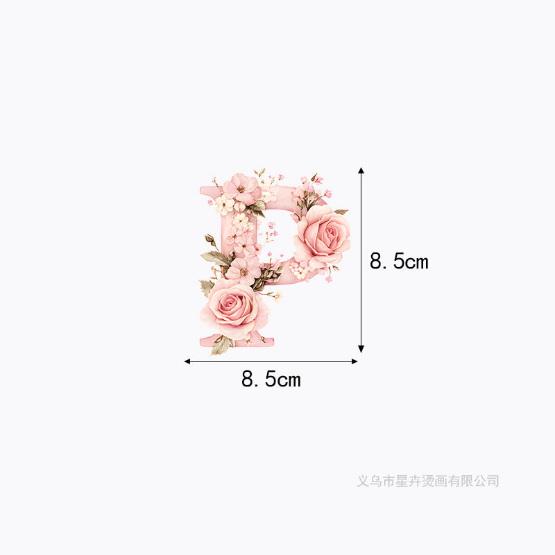 Wholesale 10pcs 26 letter flower branches and leaves UV DTF Ready to Press Transfers Wraps