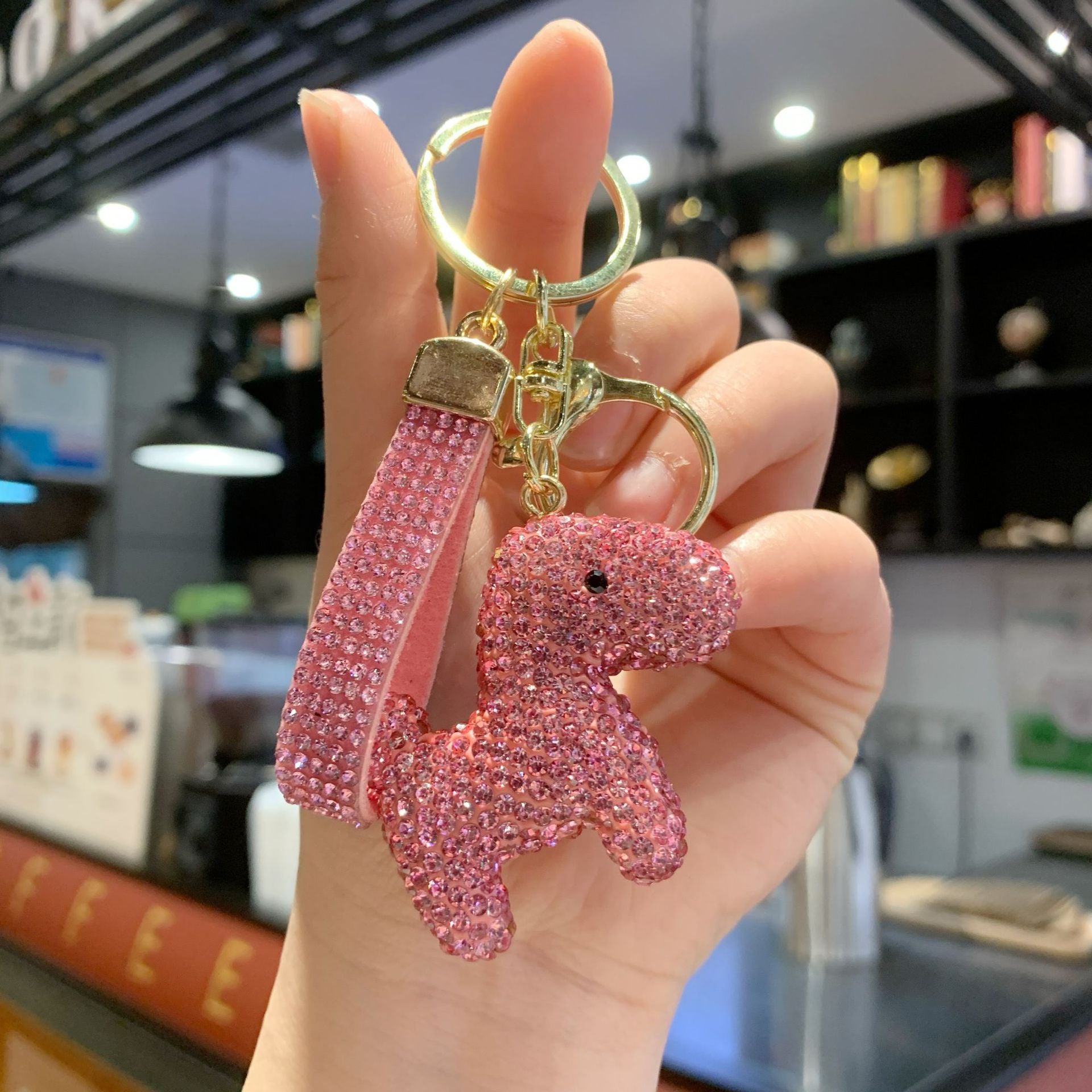 Wholesale Cute Rhinestone Pony Keychain