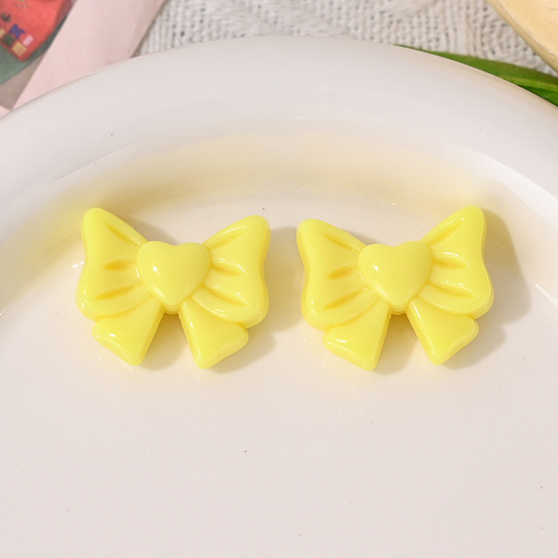 Wholesale 5pcs/pack   Candy-colored bow beads   Acrylic Beads