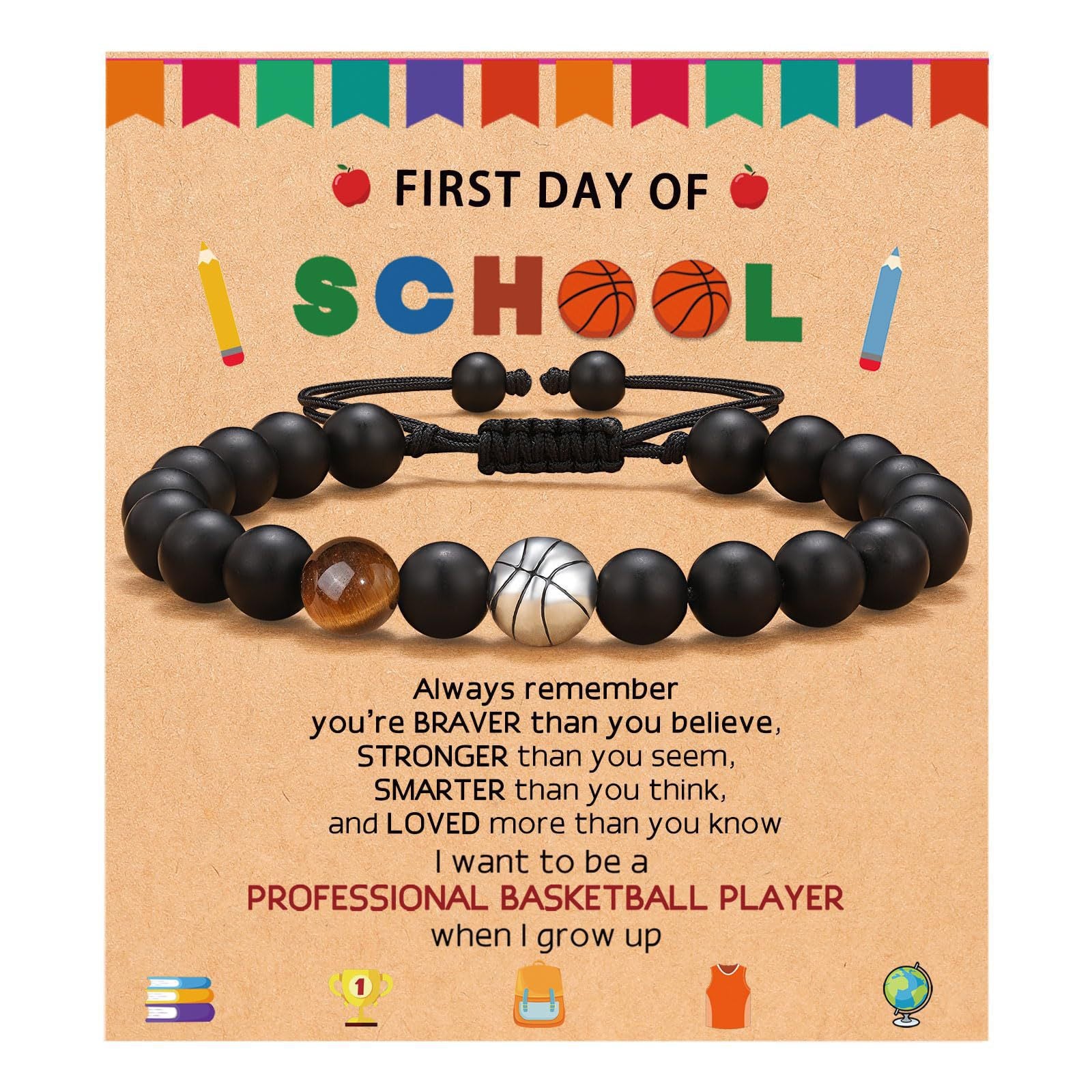 Wholesale Pink Spot Careless Eye Peach Heart Butterfly Natural Stone Bracelet