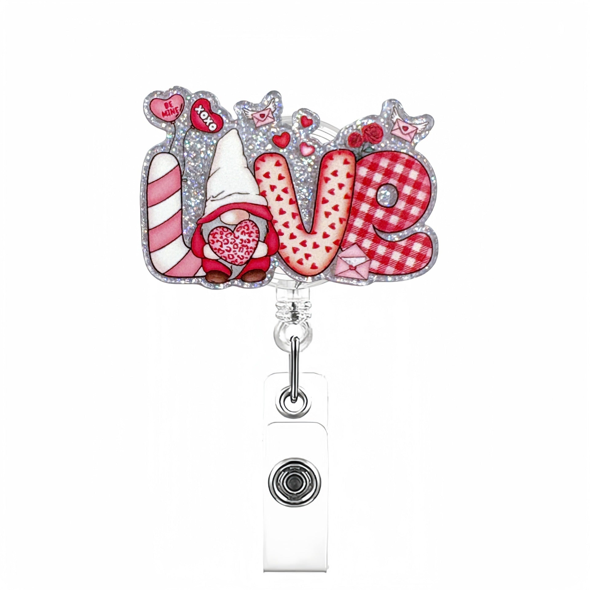 Wholesale Valentine' s Day Acrylic Telescopic Badge Reels
