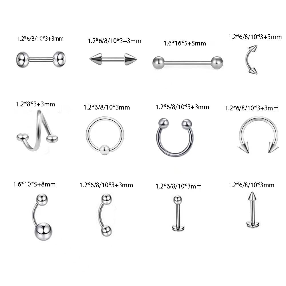 Wholesale Stainless steel nose ring C- shaped horseshoe ring horseshoe rod nose nail human body piercing tattoo jewelry
