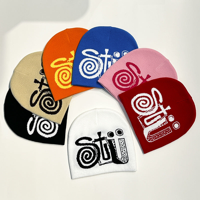 Wholesale Autumn and Winter Dopamine Letter Wool Knitted Hat