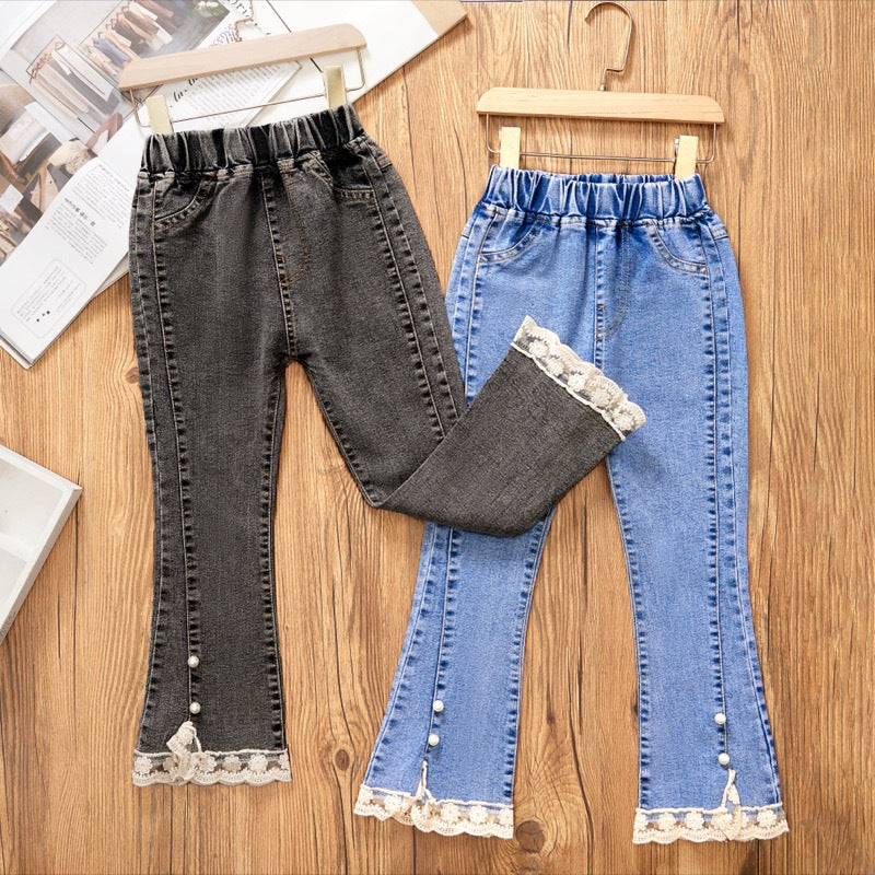 Wholesale Cotton Medium Casual Children's Loose Wide Leg Baby Flared Pants