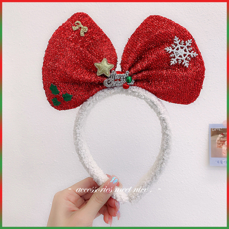Wholesale 2023 Christmas Sequin Bows Fabric Headband