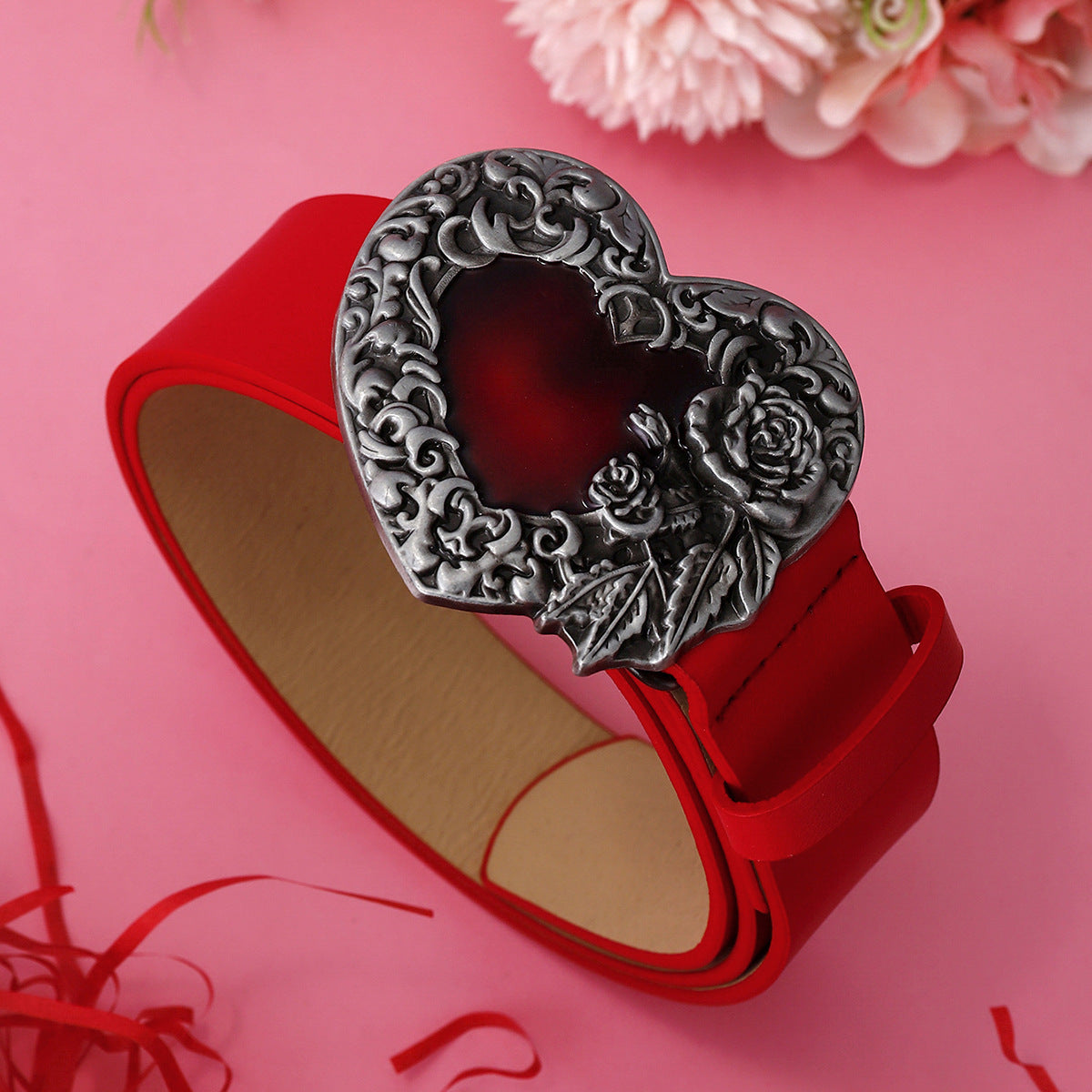 Wholesale of Red Love PU Belts