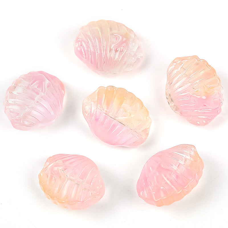 Wholesale 100pcs Three-dimensional Double-sided Starfish Glass Beads Transparent Horizontal Hole Diy Bracelet Beads