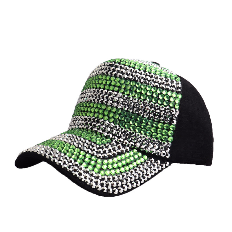 Wholesale Two-color Rhinestone Full Diamond Baseball Cap
