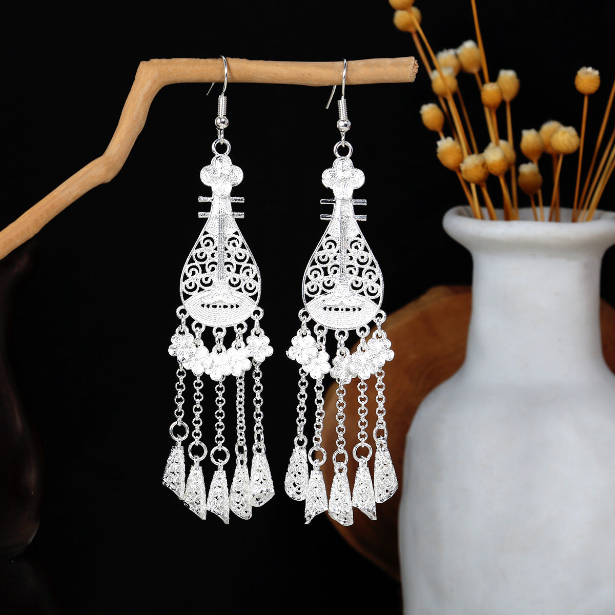 Wholesale Long tassel ethnic minority earrings