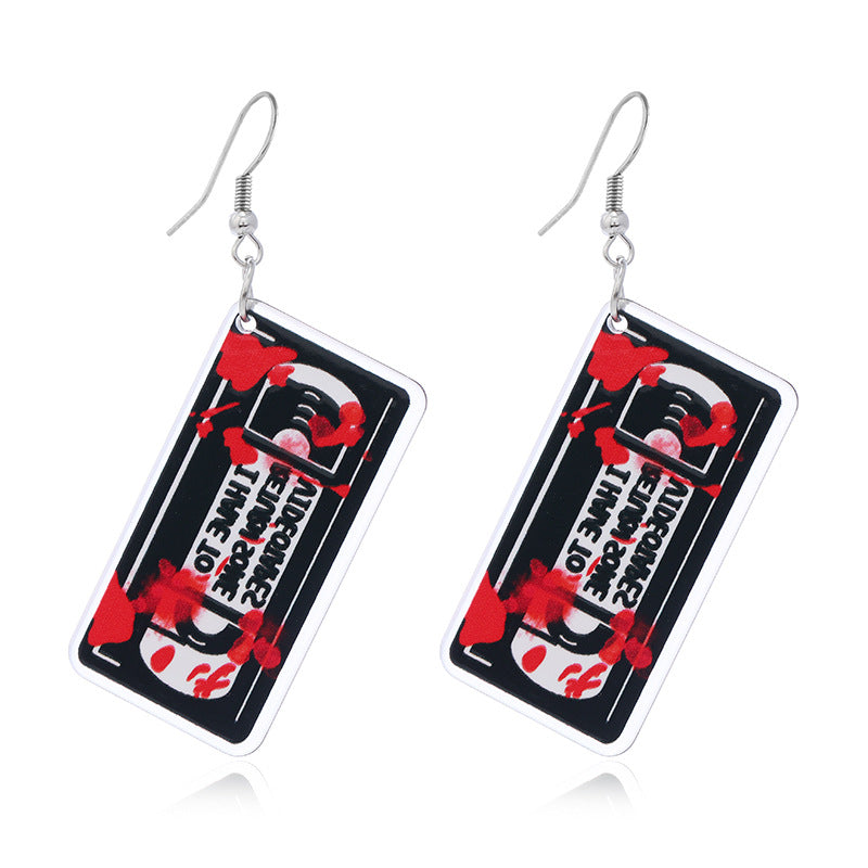 Wholesale  Dark Skull Acrylic Earrings