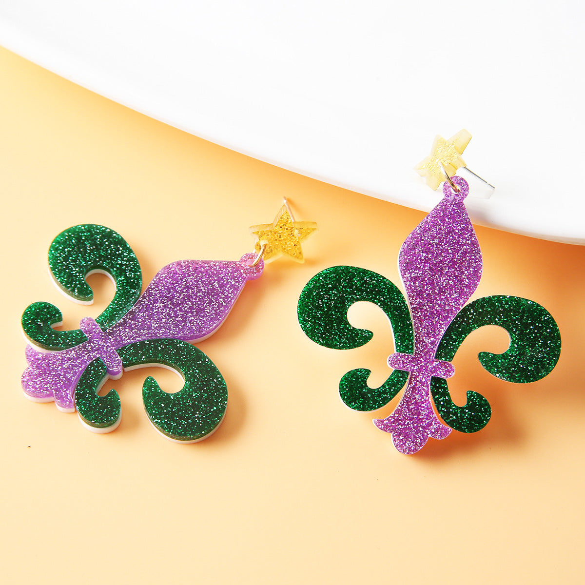 Wholesale Exaggerated three-color carnival lobster clown hat mask earrings