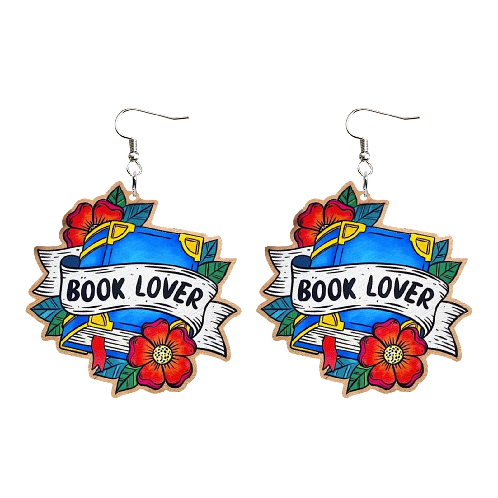 Wholesale Puppy Love Bookstore Creative Acrylic Earrings