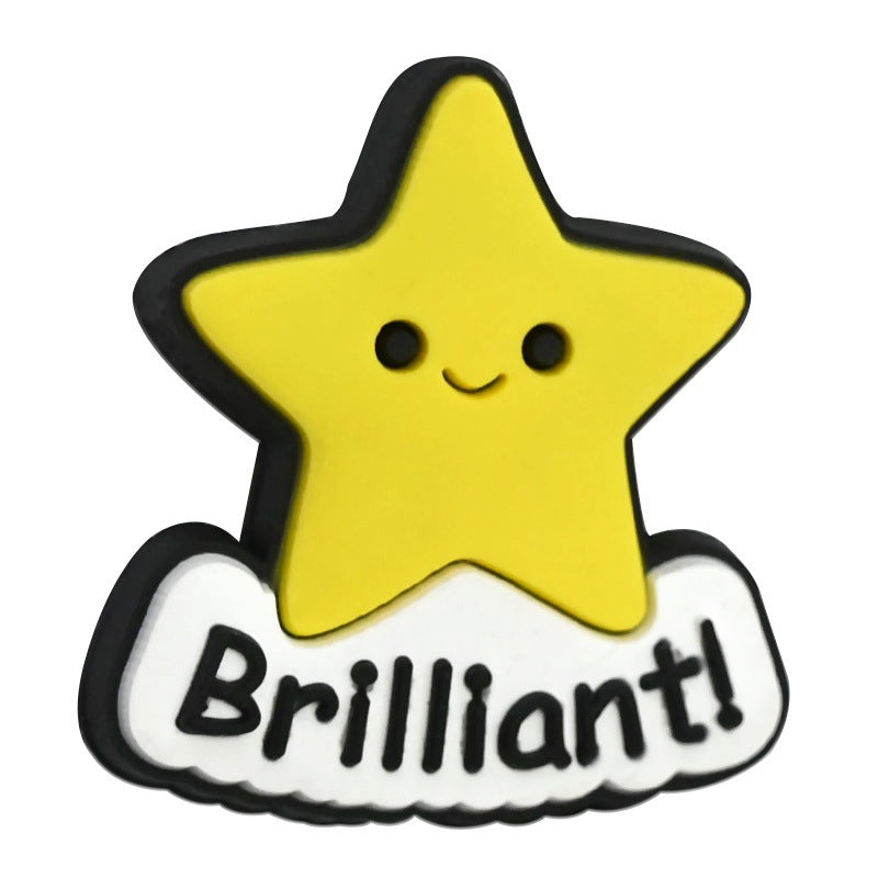 Wholesale Random 100pcs Colored phrase English through-hole Focal Beads