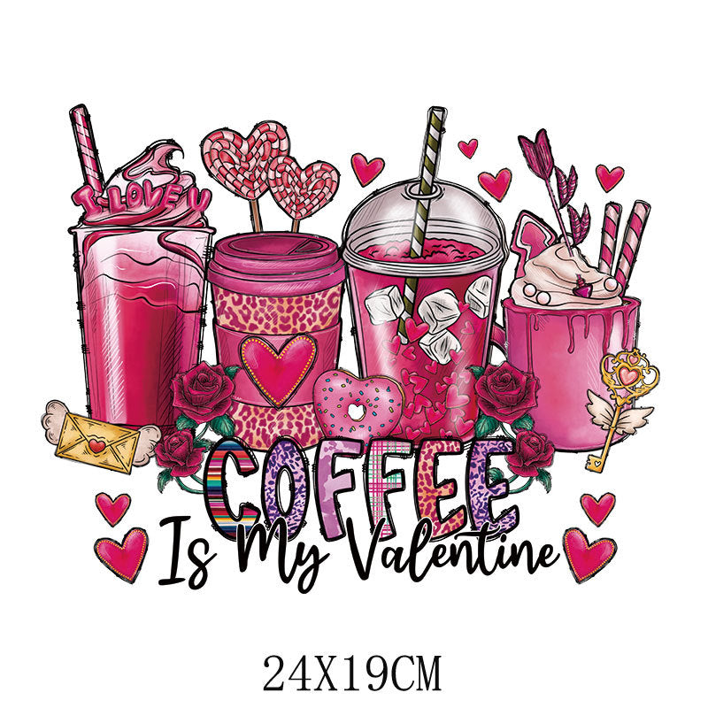 Wholesale Pink Valentine' s Day Heat Transfer   UV DTF Ready to Press Transfers Wraps