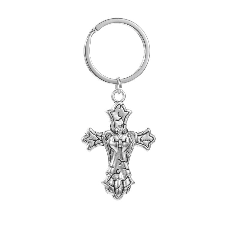 Wholesale Vintage Angel Cross Keychain