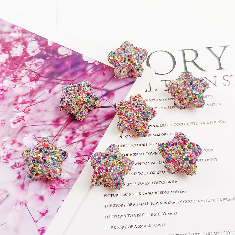 Wholesale 21MM five-pointed star sequin beads straight hole acrylic beads