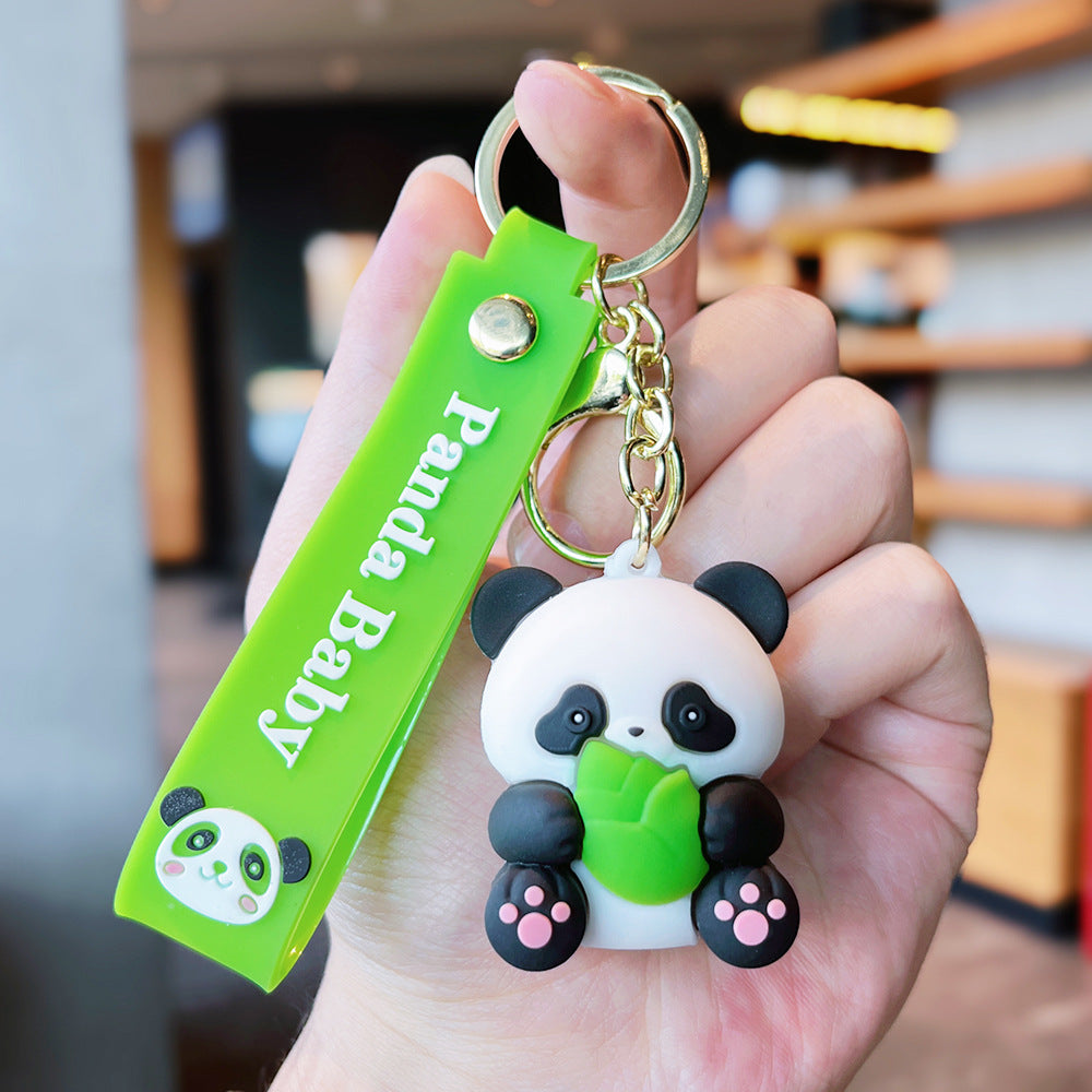 Wholesale Giant Panda Holding Bamboo Keychain