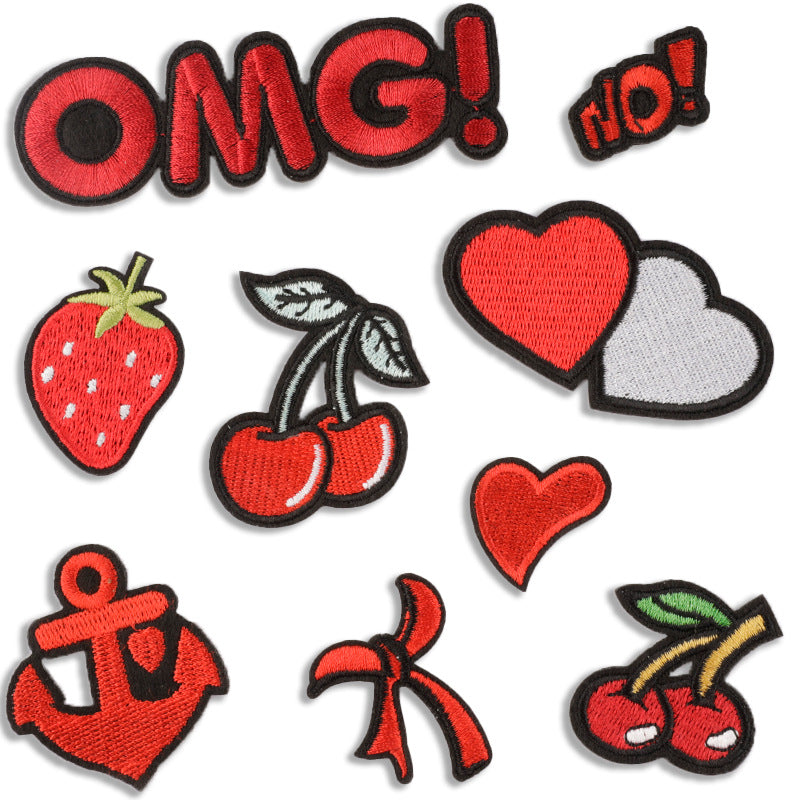 Wholesale Computer embroidery heart patch accessories embroidery cloth patch