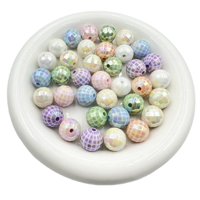 Wholesale 10pcs/pack uv Plated Acrylic Check Beads