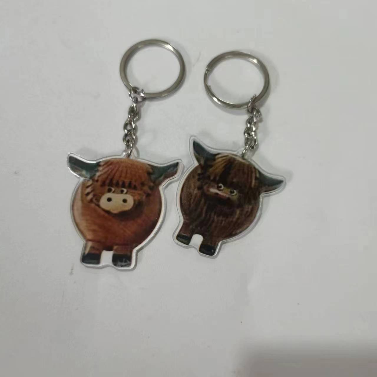 Wholesale Wooden Highland Cattle Keychain