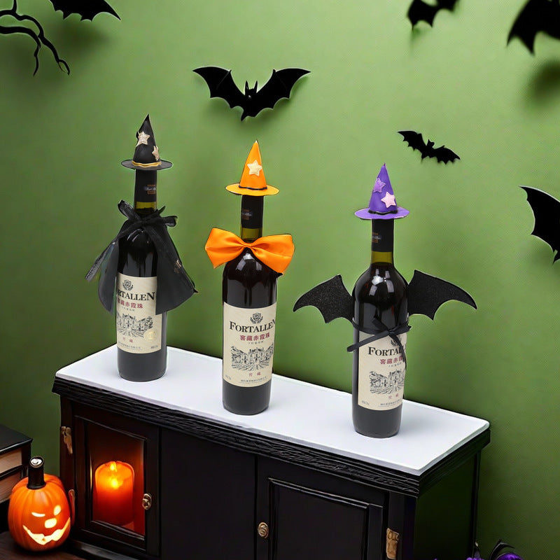 Wholesale Halloween Mini Witch Hat Wine Bottle Decoration Halloween Party Wine Bottle Hat Decoration Scene Layout Props