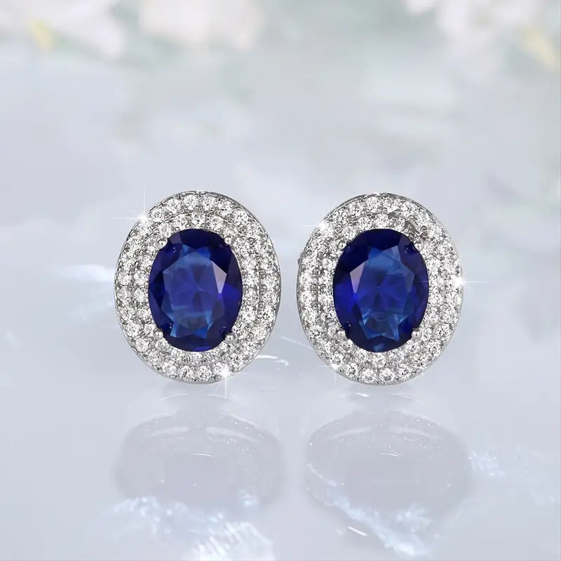Wholesale Dazzling Diamond Peacock Sapphire Earrings